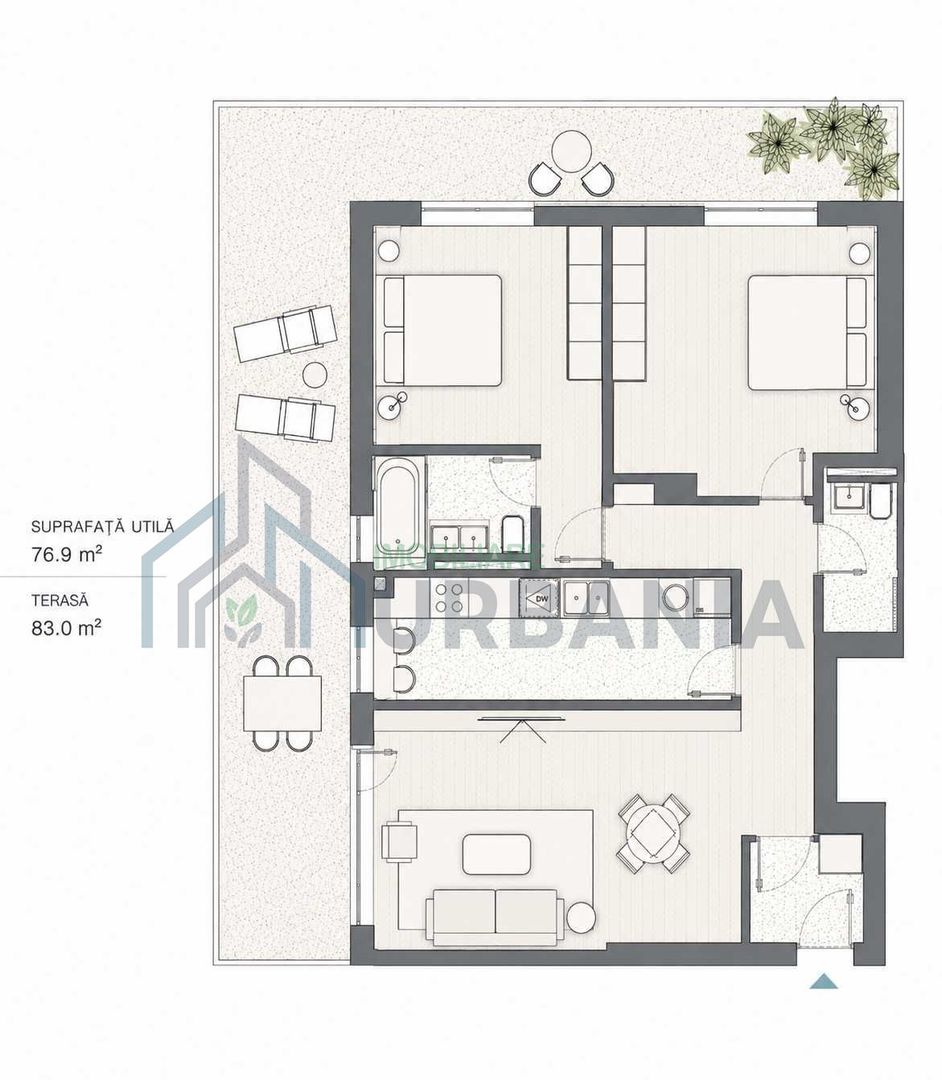 Apartament 3 camere, Silk District, terasă 83 mp, parcare inclusă - Poză 1
