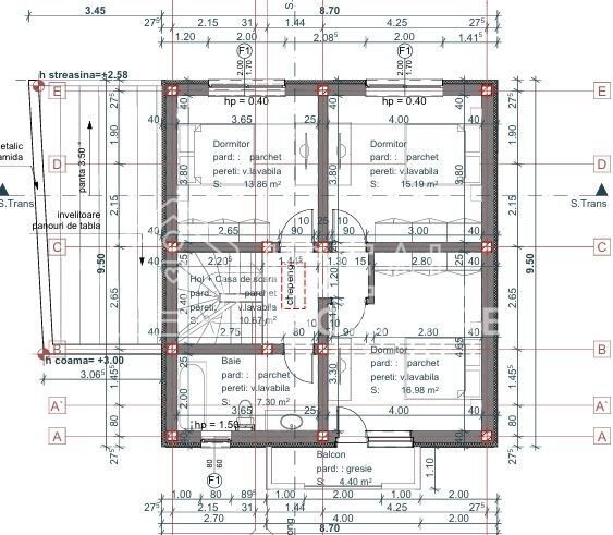 Casă individuală modernă – 3 dormitoare – terasă – carport – teren 400 mp - Schiță 4
