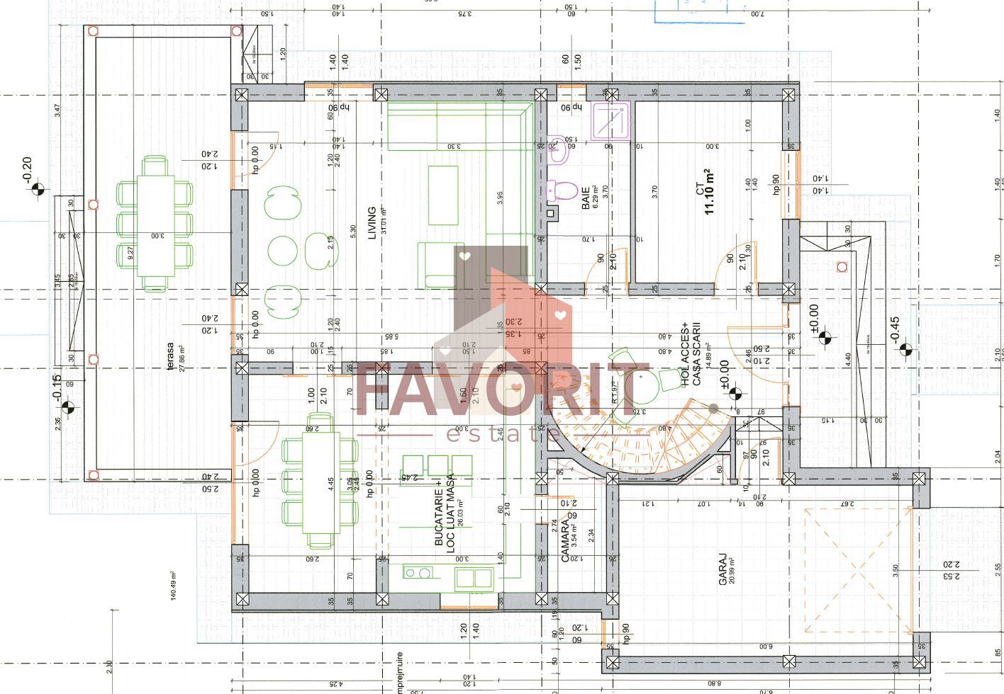 Casa individuala. 172 mp utili. Garaj. Disponibila imediat - Schiță 40