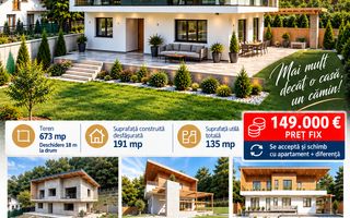 VILĂ individuală P+1E,  teren 673 mp, VASLUI zona GURA BUSTEI; - Poză 1