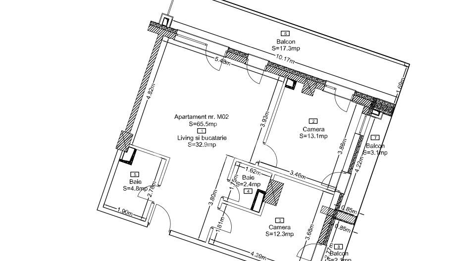 Apartament 3 camere | Terasă + 2 balcoane | 0% comision | Wings - Schiță 9