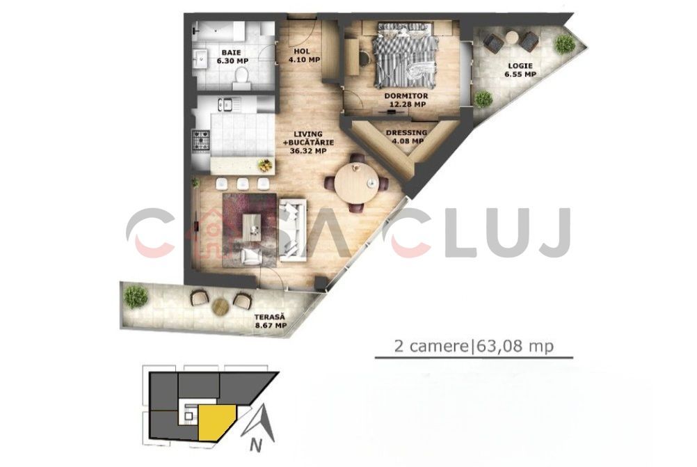 La cheie - Bloc Nou - Zona Semicentrala - Schiță 9