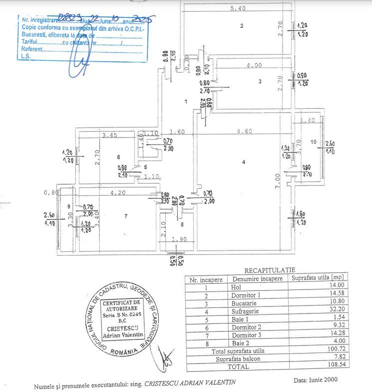 4 CAMERE transformat in 3 camere  109 MP || ELENA VACARESCU || HERASTRAU - Schiță 23