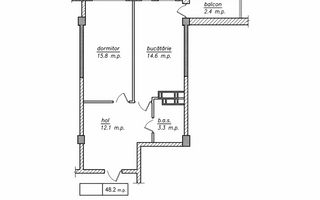 Vânzare, apartament, 1 cameră, str. Nicolae Dimo, Durlești. - Poză 2