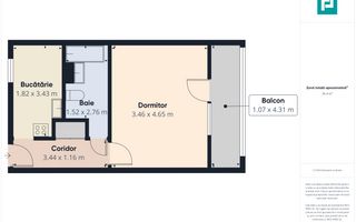 Apartament cu 1 cameră | 35 mp | Simion Bărnuțiu - Poză 8