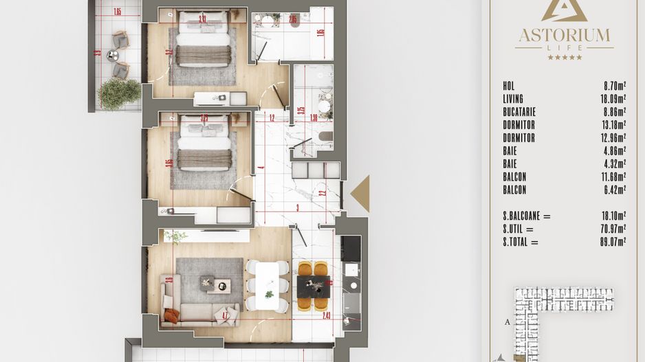 3 camere - TITAN PALLADY - bloc nou PREMIUM - Preturi Promotionale - Poză 11