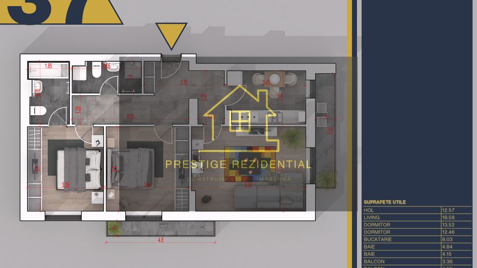 Apartament 3 cam, Finalizat, acte gata, METROU, Comision 0, TITAN - Poză 1