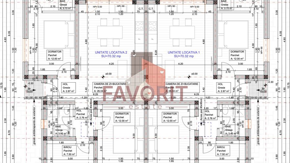 Duplex pe Parter | 4 camere | Zona centrala | Toate utilitatile | Mosnita Noua - Schiță 7