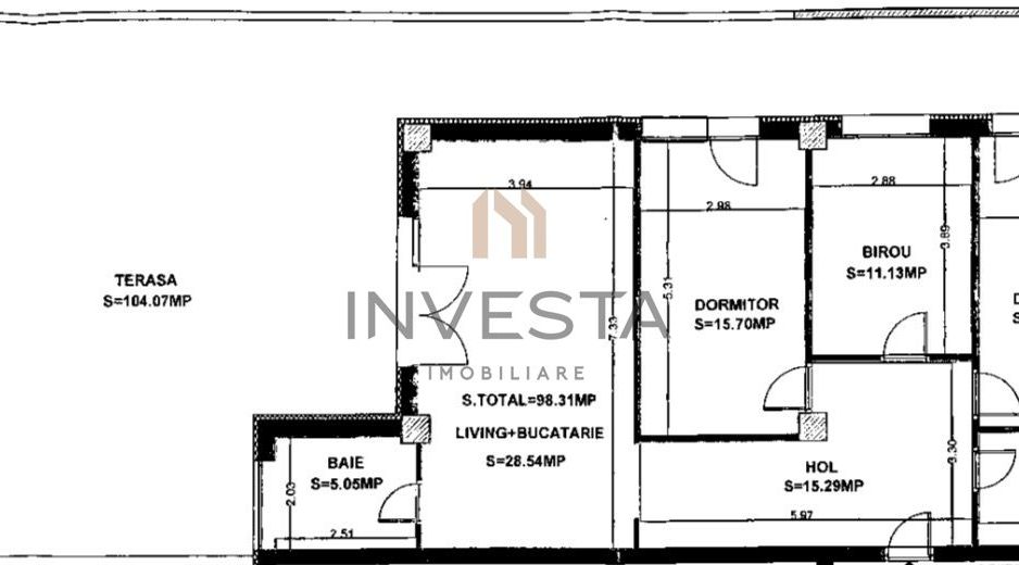 Penthouse modern 98 mp cu terasa spectaculoasa de 104 mp, zona Marasti - Schiță 2