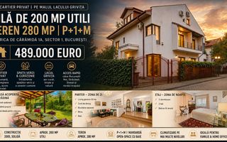 VILĂ ÎN CARTIER PE MALUL LACULUI GRIVIȚA | 200 MP UTILI | 280 MP TEREN - Poză 1