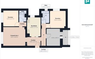 Apartament panoramic cu 4 camere zona 300 - Poză 8