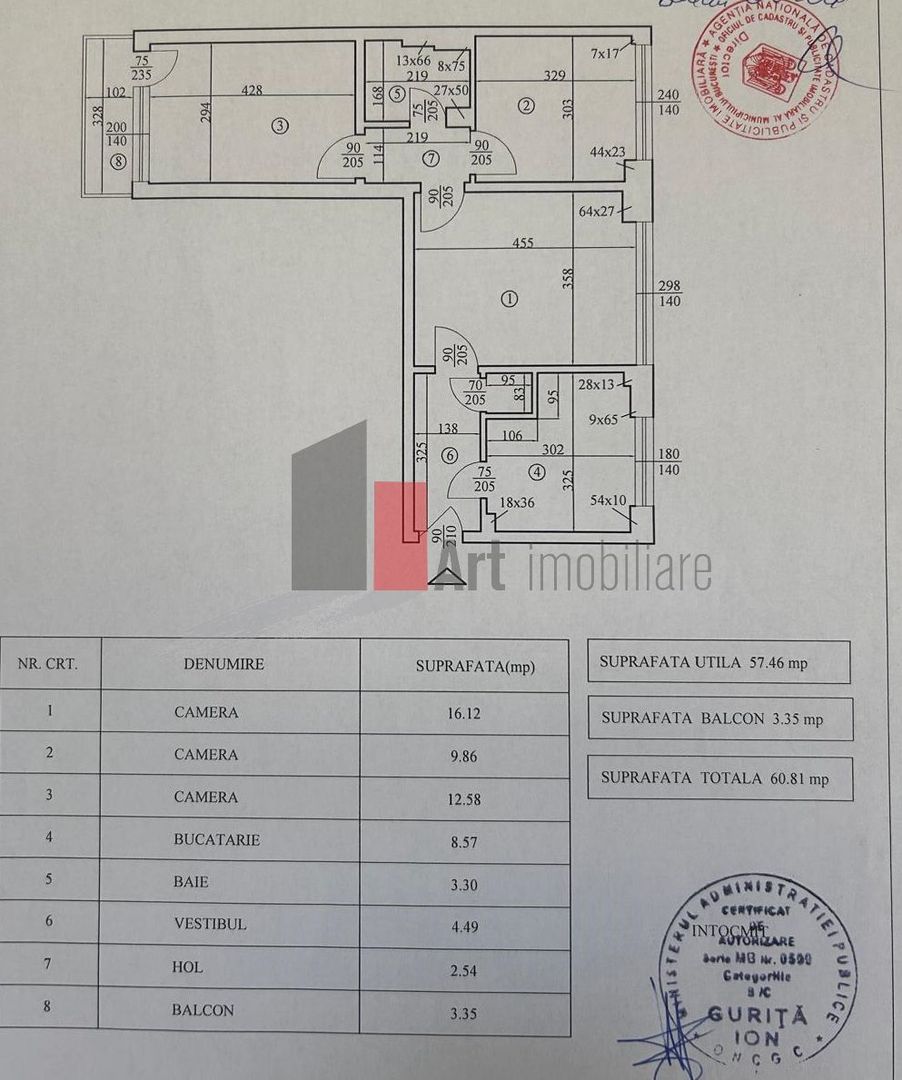 Apartament 3 camere Parcul  Circului renovat complet - Schiță 21