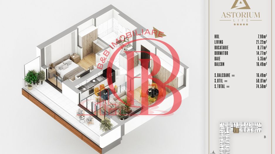 2 camere  proiect premium titan pallady - Schiță 1