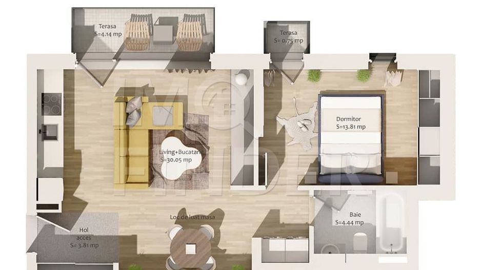 Vanzare apartament 2 camere Centru, imobil nou, etaj intermediar - Poză 4