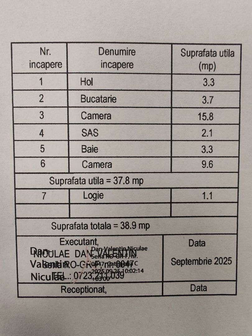 APARTAMENT 2 CAMERE,  SECTOR 4/LUICA, 39 MP, BLOC ANVELOPAT - Poză 2