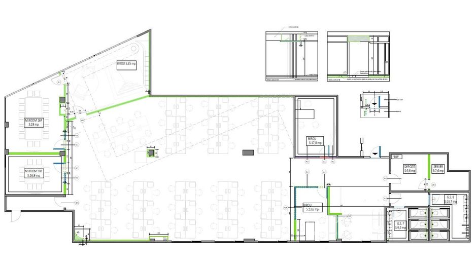 Spatiu servicii in cladire de birouri 440 m2 finisat la CHEIE,  Europa - Poză 23