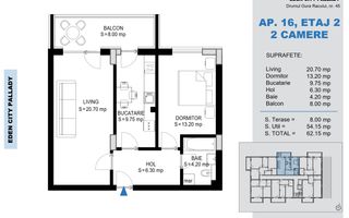 Apartament 2 camere Theodor Pallady Metrou Nicolae Teclu - Schiță 2