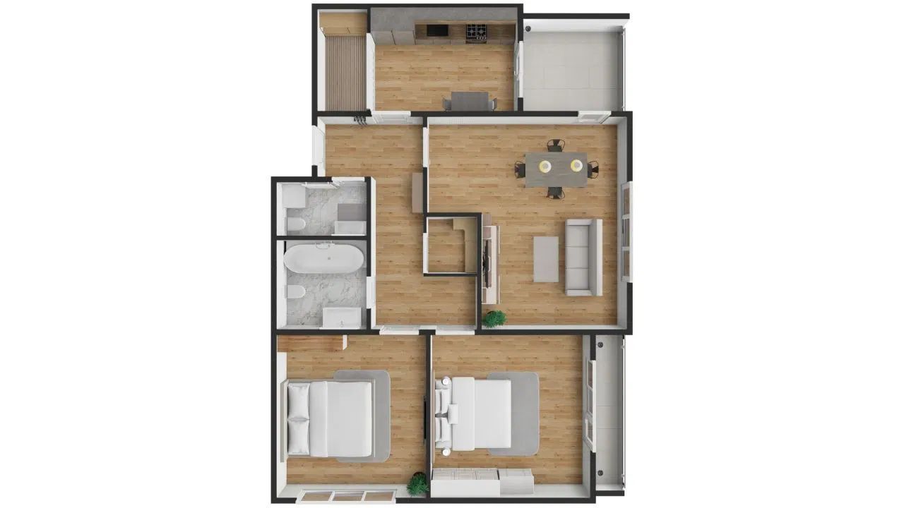Apartament nou 3 camere 75 mp utili Predare la cheie  - Intabulat - Poză 2