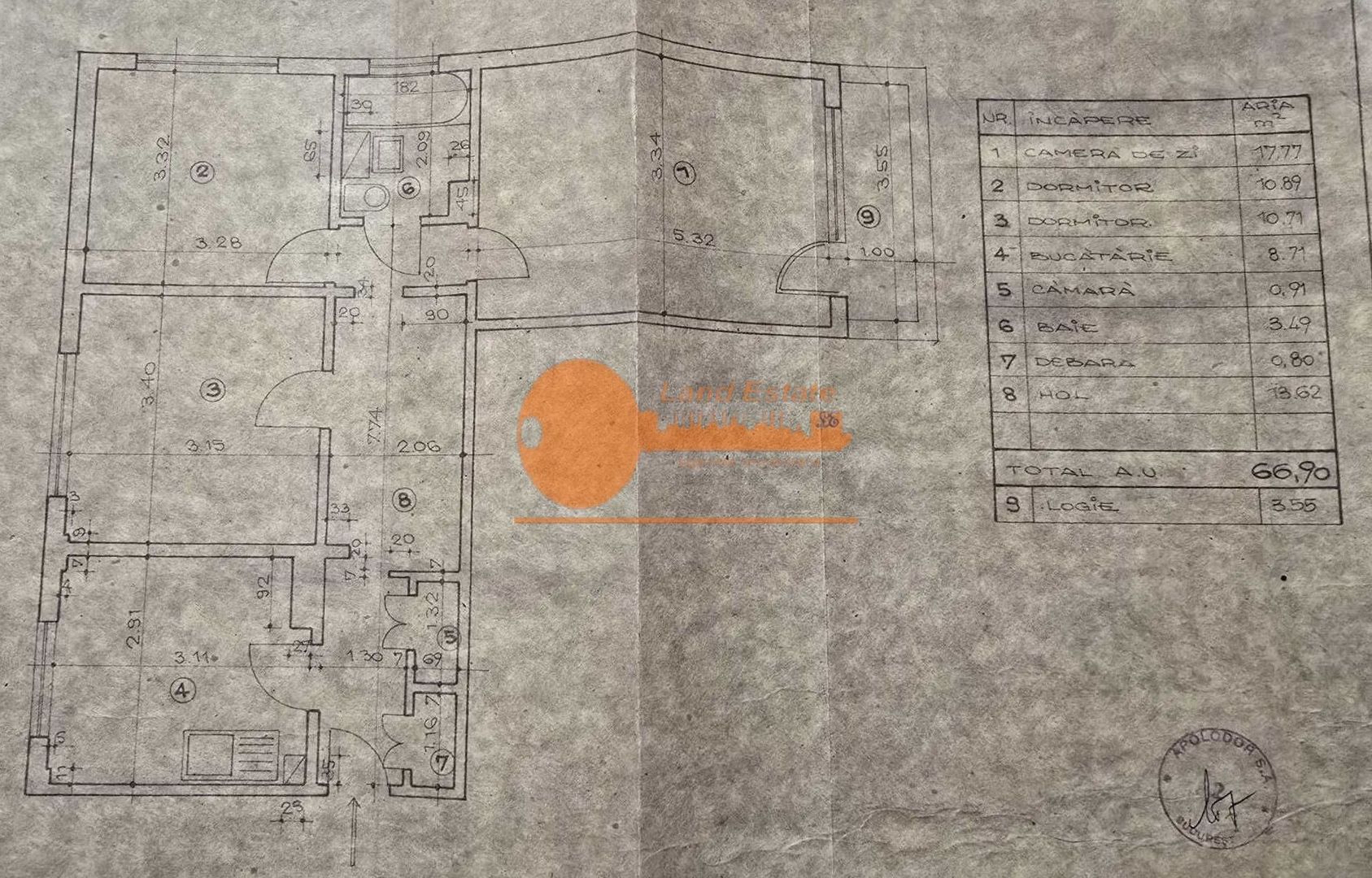 Apartament 3 camere  | Doamna Ghica - Tei - Schiță 1