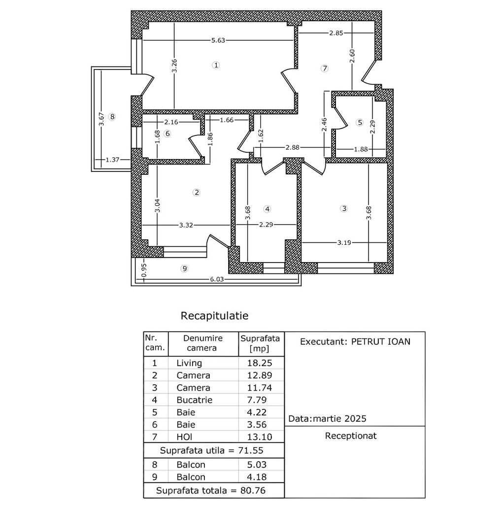 APARTAMENT 3 CAMERE | METROU 1MAI | BLOC NOU | LOC DE PARCARE - Schiță 11