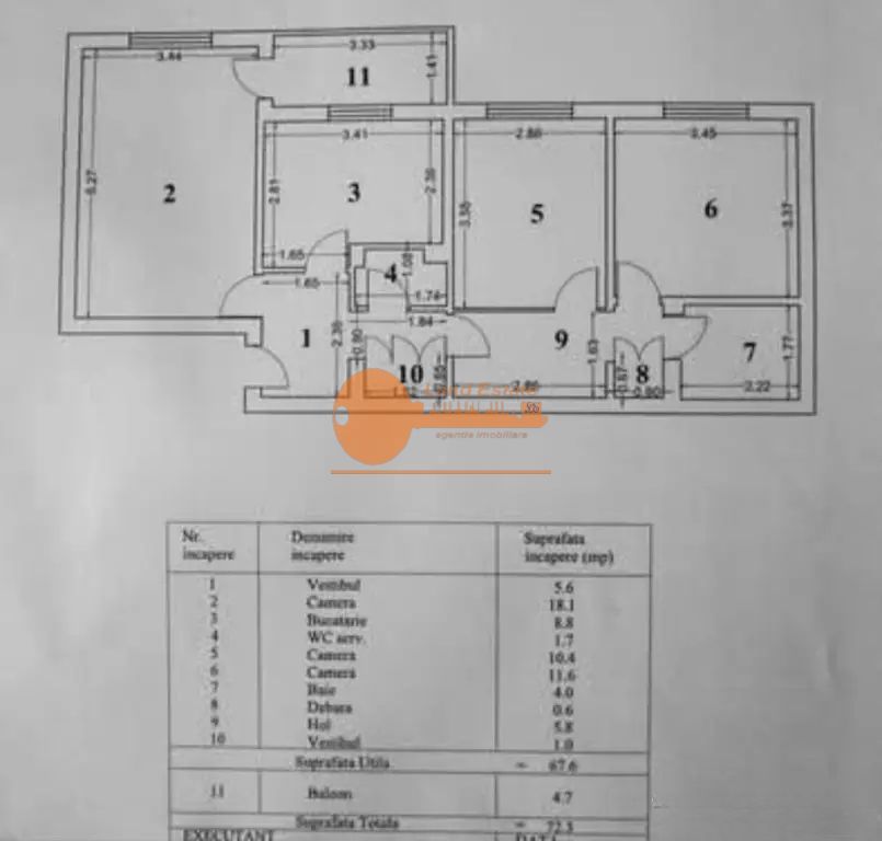 Apartament 3 Camere Metrou Gorjului  5 Min - Schiță 6