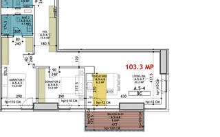 Apartament 3 camere mobilat in One Verdi Park cu loc de parcare - Schiță 18