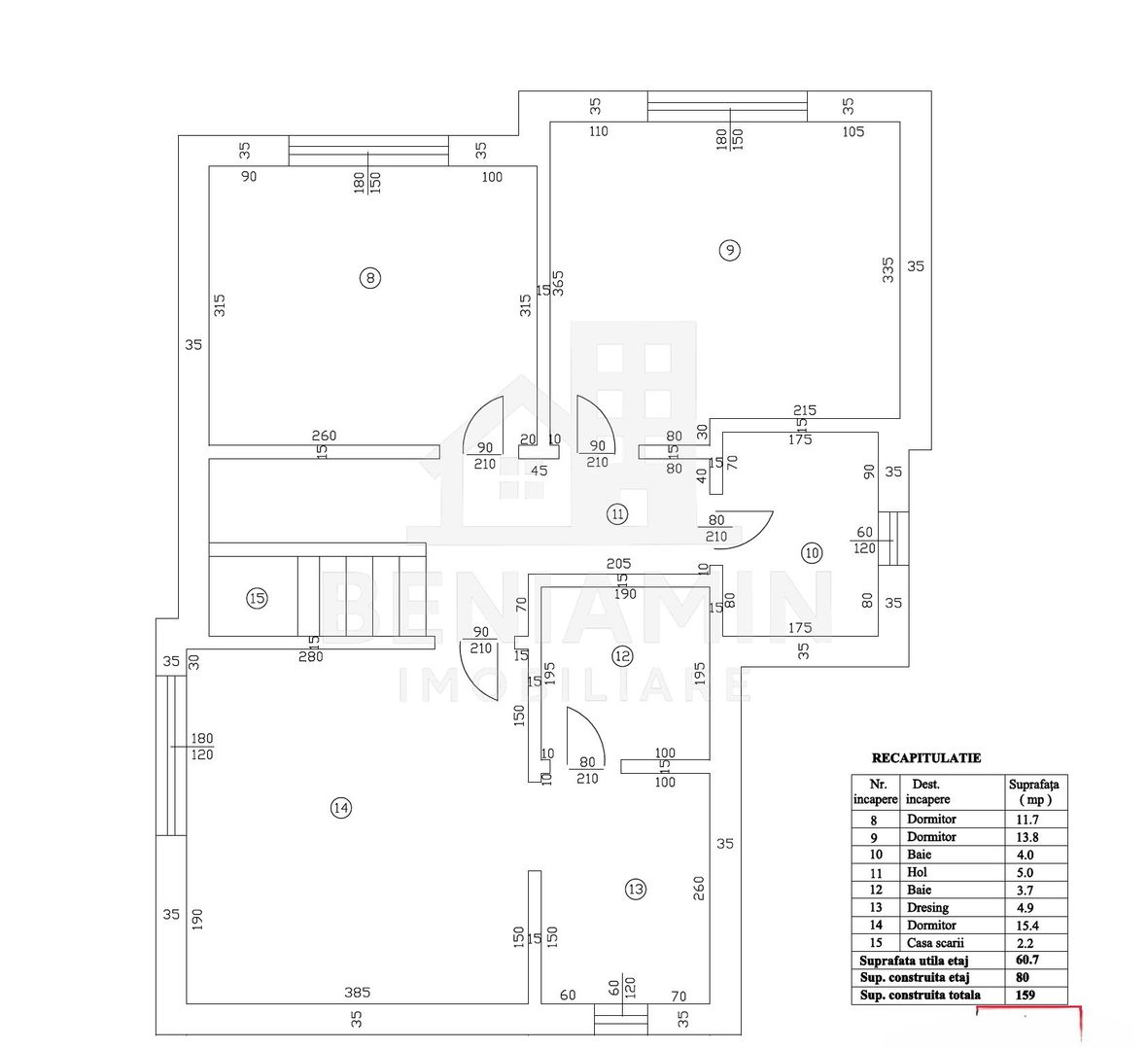 Casa P+1 Living-Bucatarie-3 Dormitoare-Toate utilitatile-Disponibila - Schiță 11