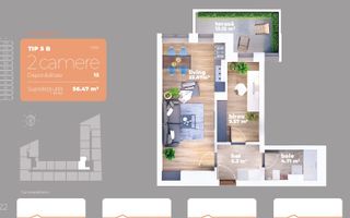 Apartament 2 camere, Direct Dezvoltator,  Auchan Titan - Schiță 10