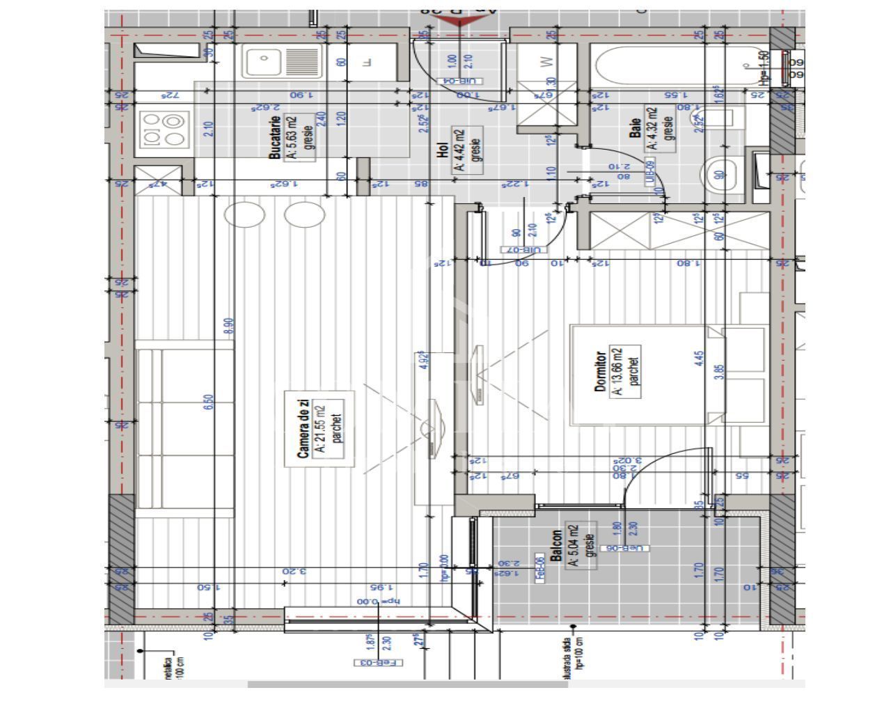 Apartament cu 2 camere Platinia Calea Mănăștur - Schiță 12