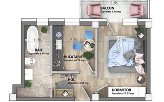 Apartament 1 camere, decomandat, bloc nou, Capat CUG - Lunca Cetatuii - Poză 6