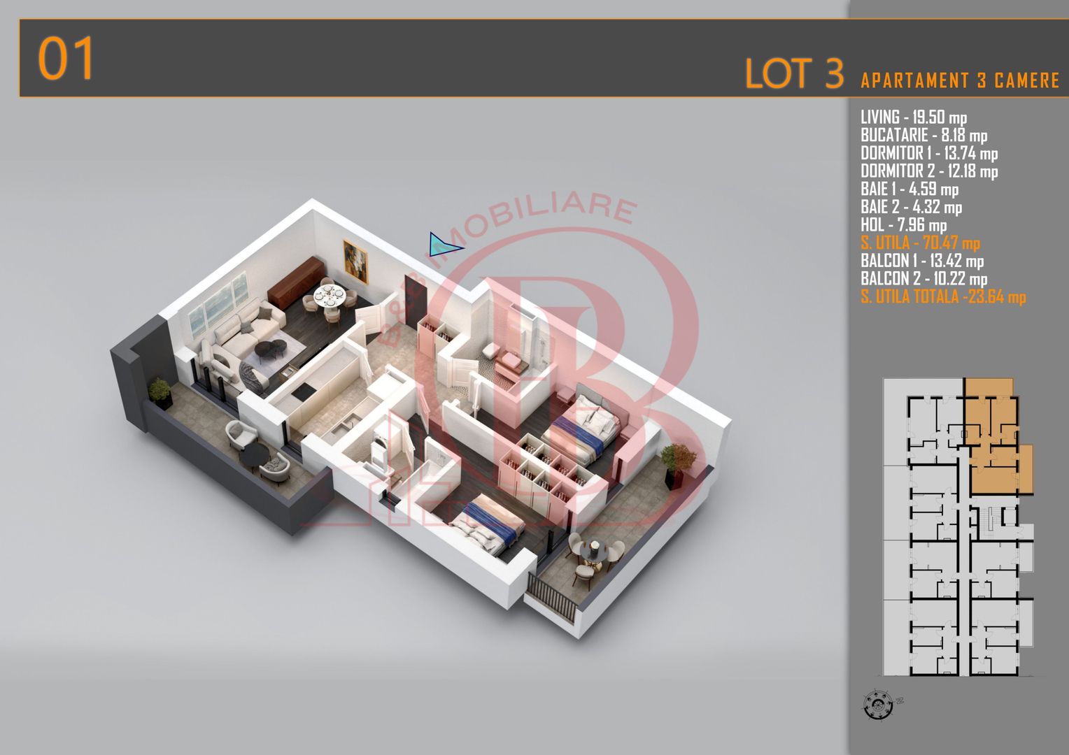 Apartament 3 camere Titan Th. Pallady-Sector 3-Metrou Teclu - Schiță 1