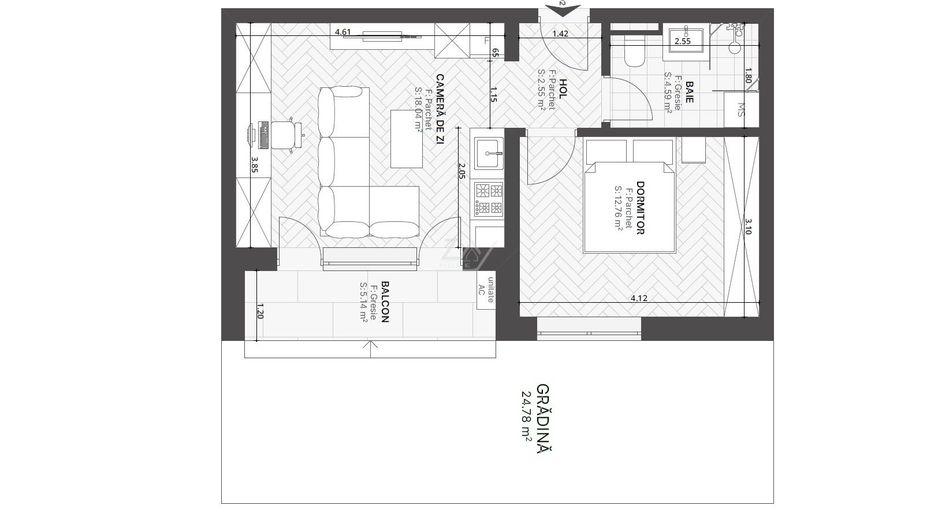 Bloc la asfalt. Gradina 25 mp. Loc de parcare. - Poză 8