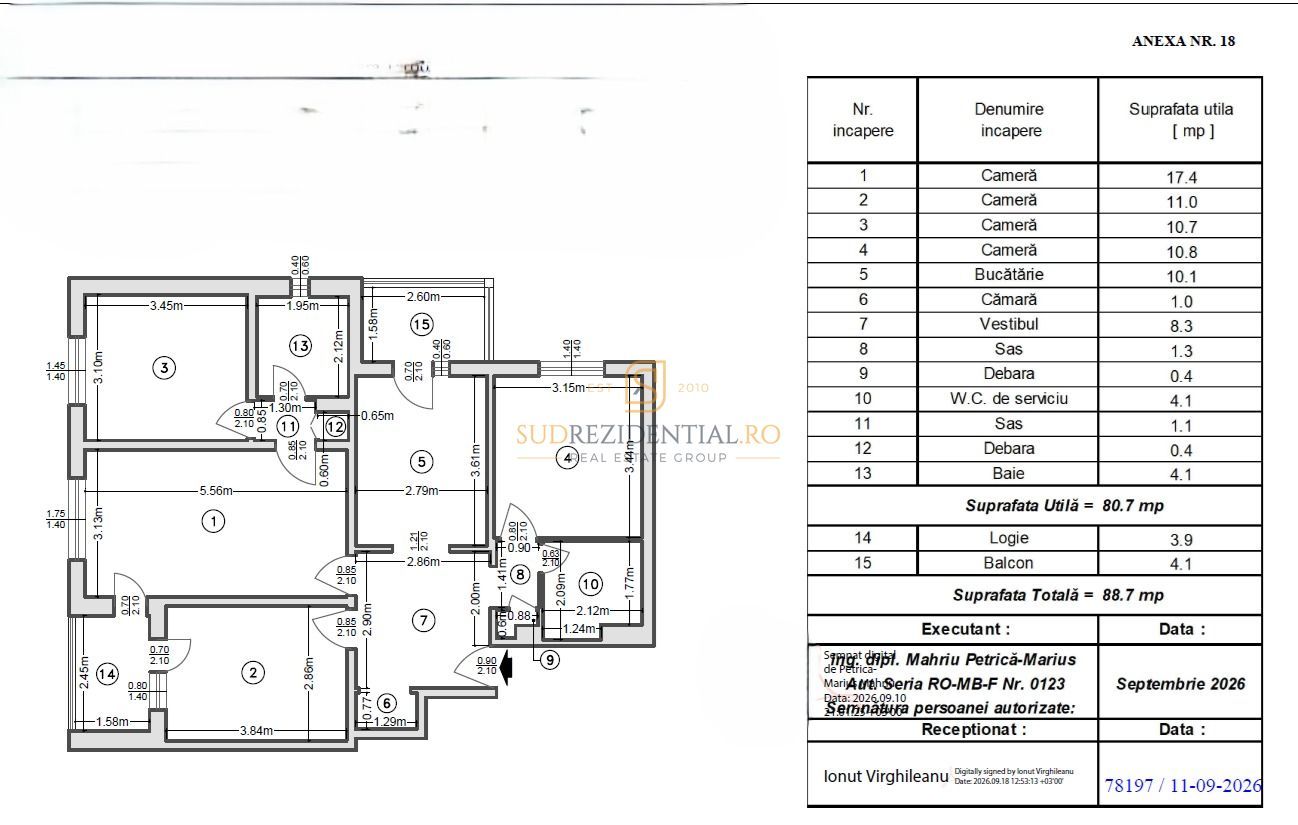 Apartament cu 4 camere, 89.15 mp, Metrou Aparatorii Patriei - Schiță 8