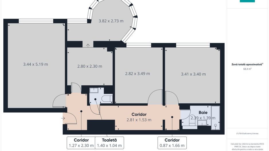 Apartament cu 3 camere de închiriat, Podgoria Arad - Poză 4