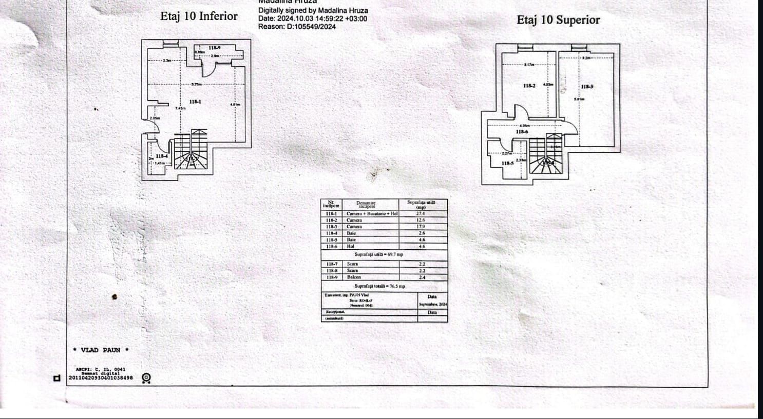 Apartament 3 camere Duplex+Parcare 12 min Metrou Teclu - Schiță 23