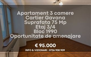 Apartament decomandat 3 camere Gavana - Poză 2