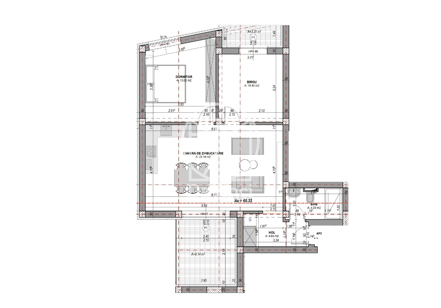 Apartament 3 camere - aer conditionat, 2 terase (NCL-COL-ap.3) - Poză 5