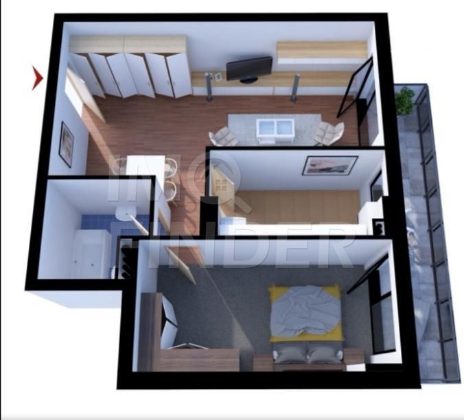 Apartament cu 2 camere, mobilat, balcon, parcare + boxa | Grand Park - Poză 16