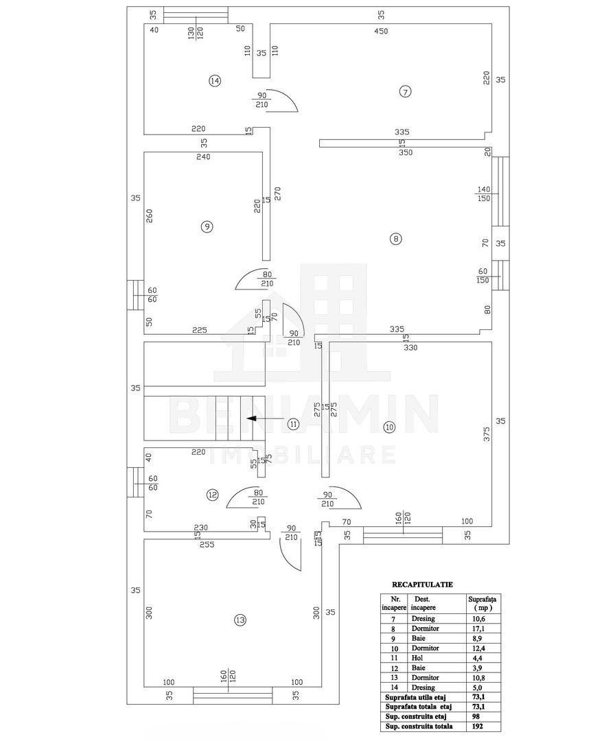 Casa P+1 Toate utilitatile 400mp teren-3 dormitoare-3 bai-La cheie - Schiță 9