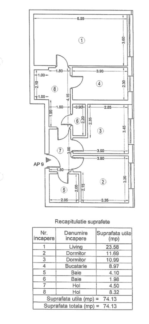 Apartament 3 camere nemobilat Plaza Rezidence - Poză 8