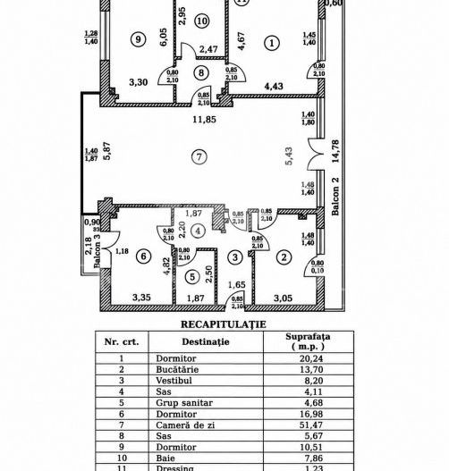 Apartament 4 camere Herastrau | Loc de parcare | 3 Terase - Schiță 16