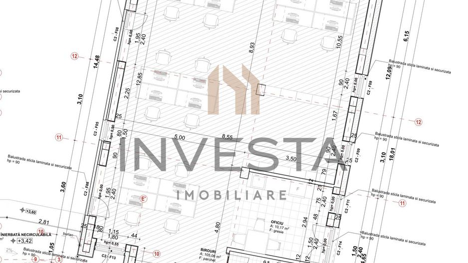 Spatiu premium Zorilor, 350 mp, vitrat, 15 parcari! cu panorama ! - Schiță 7