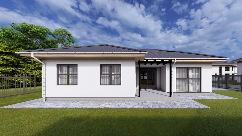 Casa la cheie 4 camere,120 mp,512 mp teren,cu gard si pavaj - Poză 4