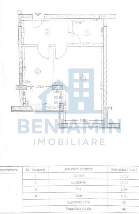 Garsoniera Decomandata-40mp-Centrala-Avantgarden-Disponibila Imediat - Schiță 5