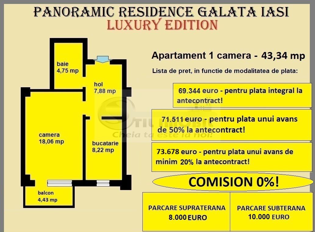 Apartament decomandat de vanzare in Iasi, Galata, 43,34 mp, bloc nou - Poză 2