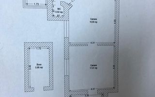 Apartament 2 Camere 2 Bai | Parter | Iosefin - Schiță 5