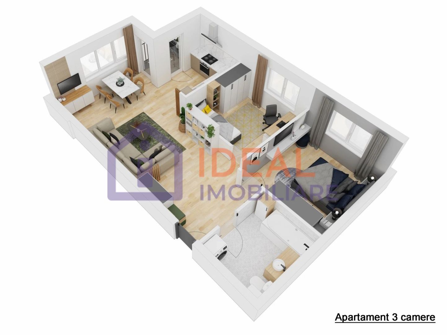 🏡 Apartament 3 camere, balcon si loc de parcare in zona Doamna Stanca din Sibiu - Poză 3