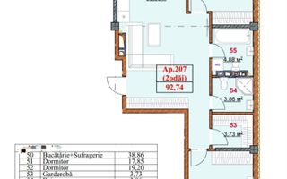 Vânzare, apartament, 2 camere + living, str, Grenoble, Botanica - Poză 3