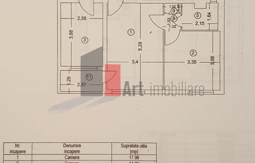 Apartament 3 camere 50m Metrou N. Grigorescu - Schiță 13