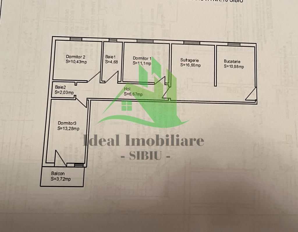 Apartament Mobilat-Utilat cu 4 camere si balcon, piata Rahova - Schiță 20